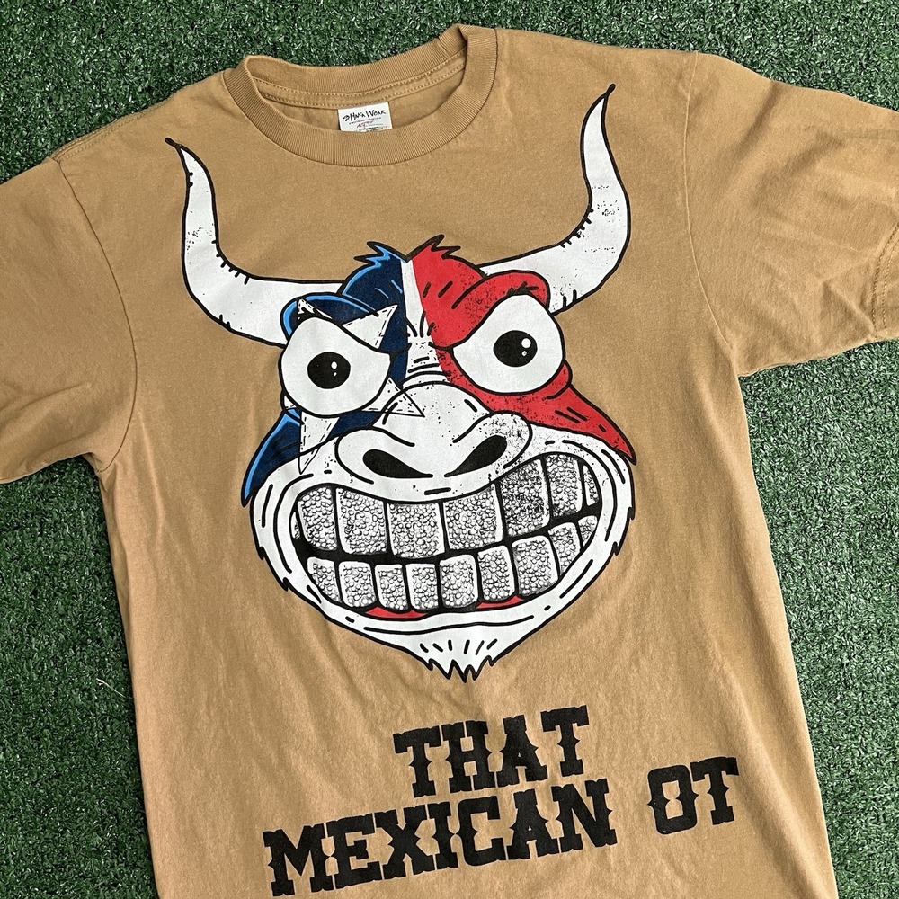 Shaka Wear That Mexican OT x Houston Texans Grill T-Shirt Double Sided Graphic M